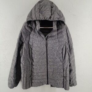 Weatherproof Gray Space Dye Hooded Down Blend Puffer Jacket Mens Size M